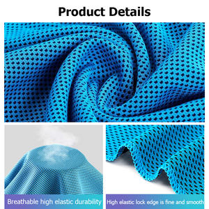 Atacado Logotipo Personalizado Microfiber Sports Cooling Toalha Quick Dry Gym Camping Workout Toalha com Tecido Technics Cor Verde - Product Image 2