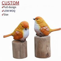 Figurines d'oiseaux en résine personnalisées et réalistes avec son intégré pour une décoration de jardin réaliste et des ornements animaux créatifs