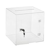 Benutzer definierte Plexiglas Suggestion Box Sparschwein Clear Acryl Smash Spar büchse Acryl Charity Ballot Spenden boxen mit Schloss