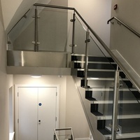 Système de fixation de verre et de poteaux de garde-corps en acier inoxydable 304 certifié pour panneaux de verre d'escalier et de jardin