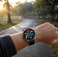   Montre connectée avec moniteur de fréquence cardiaque, paiement hors ligne, cadran rond, montre de sport pour homme, montre connectée pour les affaires quotidiennes