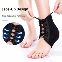 Orthèse de cheville unisexe en polyester perforée, respirante et réglable, avec soutien à lacets pour la course, le badminton et les sports de plein air