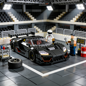 Ensemble de blocs de construction en plastique pour scène de <span class=keywords><strong>réparation</strong></span> de supercar, personnalisable, pour garage industriel, collection et exposition pour adultes, cadeau - Product Image 1