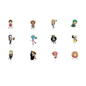 Topper de gâteau de dessin animé <span class=keywords><strong>japon</strong></span> Anime film personnage O une pièce pour enfants garçon joyeux anniversaire fête décoration jouets fournitures - Product Image 2