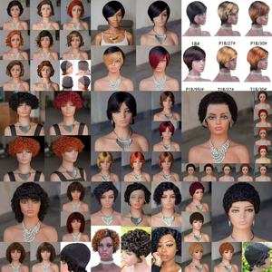 Grossiste Perruques Courtes Pixie Vietnamiennes Cheveux Humains Femmes Noires Sans Colle Pré-épilées Perruques Courtes Bouclées Avec <span class=keywords><strong>Frange</strong></span> Noir Naturel - Product Image 5