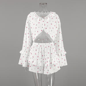 En stock, nuisette à volants, vêtements pour femmes, vêtements de nuit sexy, vêtements de détente pour femmes, pyjamas imprimés pour filles, ensembles de pyjama pour femmes, ensembles de détente pour femmes - Product Image 5