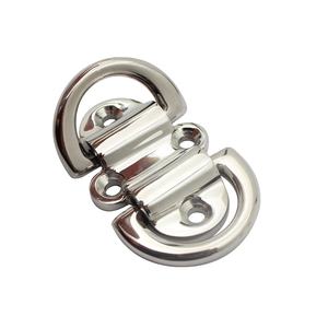 Anneau <span class=keywords><strong>d</strong></span>'arrimage pour yacht en acier inoxydable 316 6 mm poli miroir, œil double <span class=keywords><strong>D</strong></span> pliable, quincaillerie marine, plaque de fixation pour l'arrimage, boucle - Product Image 5