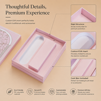Boîte cadeau rigide haut de gamme en carton gris avec pelliculage mat pour brosse à dents électrique, avec couvercle et base à languette