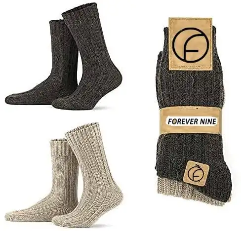 FN 100% chaussettes thermiques en laine alpaga pour homme et femme, de qualité supérieure