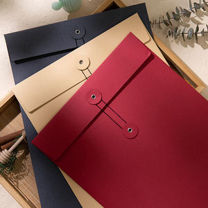 Personnalisable Coloré Papier Mat Business String Fermeture Taille Logo Portefeuille Enveloppe pour Usage Professionnel - Product Image 5