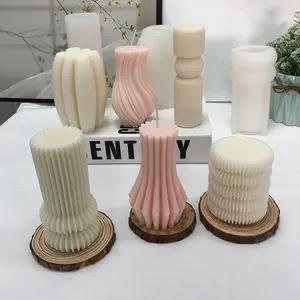 Moldes cilíndricos de vela de Pilar Alto 3D, moldes de silicona para fabricación de velas