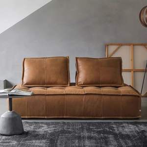 Sofá Modular de Cuero Genuino, Diseño Cuadrado de Una Línea, Mueble para Sala de Estar, Uso Adulto - Product Image 3