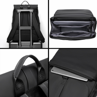 Sac à dos portable unisexe léger en polyester Oxford imperméable avec fermeture à fermoirs de couleur unie pour ordinateur portable, idéal pour les voyages d'affaires