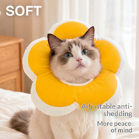 Collier de récupération pour animaux de compagnie Sunflower Soft avec rembourrage en peluche et réglable pour empêcher les chats et les chiens de lécher, 4 couleurs, 4 tailles