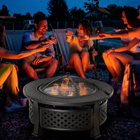 Foyers extérieurs portables de 32 pouces pour brûler du bois, foyer avec grille pour barbecue