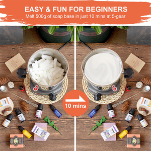 3.6lbs Làm Xà Phòng Kit Với Điện Tử Tấm Nóng 1.6 Lb Glycerin Xà Phòng Cơ Sở Đổ Nồi Silicon Khuôn Tan Chảy & Đổ Xà Phòng Tự Làm Bộ Dụng Cụ - Product Image 4