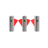Barrière pivotante robuste en acier inoxydable 304 avec contrôle d'accès par empreinte digitale pour les espaces commerciaux et de bureaux