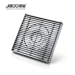 Sifone a pavimento di lusso in acciaio inox a griglia quadrata, anti-odore, con angolo a R, antigraffio, ad alta capacità di drenaggio per bagni commerciali e hotel - Product Image 1