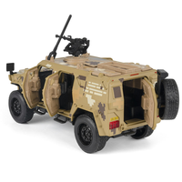 Modèle de véhicule blindé miniature 1:32, camouflage désertique, jouet blindé avec portes ouvrables et mitrailleuse rotative, voiture télécommandée pour enfants