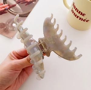 Pince à cheveux Qian Jin en acétate pour <span class=keywords><strong>femme</strong></span>, style européen et américain, 9,2 cm, rose vif, fleur de perle, strass, mariage, luxe, pour filles - Product Image 2