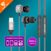 SOMIC TONE D22L Earphone Berkabel Bersertifikasi MFI untuk Ponsel, Earbuds Tipe-C, Tahan Air IPX-4, Headphone IOS