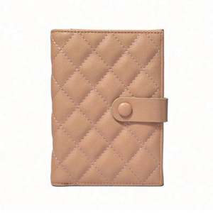 Carnet A3 personnalisé à feuilles mobiles, mignon et kawaii, avec reliure en cuir PU, couverture en PP, bloc-notes, agenda à 6 anneaux, rose, en cuir matelassé, pour budget - Product Image 3