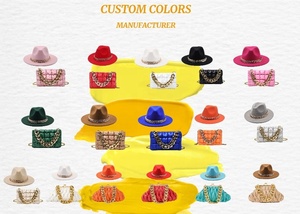 OEM ODM produzione Fascinator DESIGN primavera tutto in feltro rosa <span class=keywords><strong>EDORA</strong></span> cappelli set berretto per donna con borsa - Product Image 4