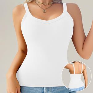 Haute qualité couleur unie Anti-rides Camisole doux élastique dames à la mode intérieur porter <span class=keywords><strong>sans</strong></span> manches débardeurs pas de sous-verre <span class=keywords><strong>gilet</strong></span> - Product Image 1