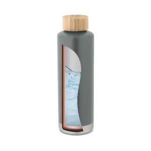 Bottiglia d'acqua in bambù e acciaio inossidabile da 640 ml, merchandising sostenibile - Product Image 3