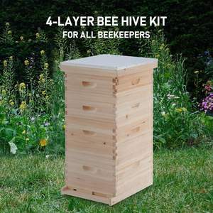 Fournisseur d'apiculture Kit de ruche Langstroth à 4 couches 20 cadres et fondations moyens et profonds et clous de reine en plastique - Product Image 5