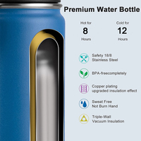Hot Seller 12oz Double Paroi Fiole Isolée En Acier Inoxydable Bouteille D'eau avec Paille Topper pour Enfants pour Bureau
