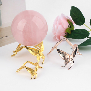 Wholesale Decorative Metal Crafts Multiple Shapes Metal <b>Crystal</b> Sphere Stand Base for Healing Gifts - Product Image 2