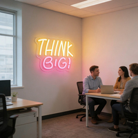 Letrero LED de Neón Acrílico Think Big de Neonawall, IP65, Alimentado por USB, Luz de Pared Regulable para Tiendas, Hogar, Oficina, Regalo de Navidad