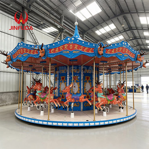 Manège de carnaval moderne chinois, mini-carrousel à 24 places en forme de cerf, à vendre - Product Image 1