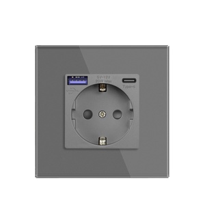 CE RoHS cấp giấy chứng nhận Tempered Glass Bảng điều chỉnh <span class=keywords><strong>16A</strong></span> tường Châu Âu ổ cắm tường kính chuyển đổi Đức Ổ cắm EU Ổ cắm điện - Product Image 6