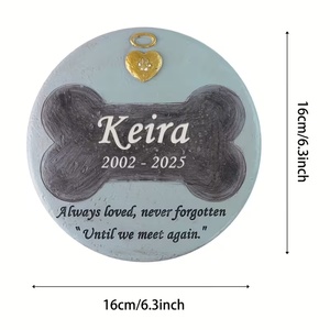 Targa Commemorativa per Animali Domestici a Forma di Osso Personalizzata, Ricordo in Resina Azzurra con Design Osseo Nero, Regalo Artigianale di Condoglianze per Amanti degli Animali - Product Image 6