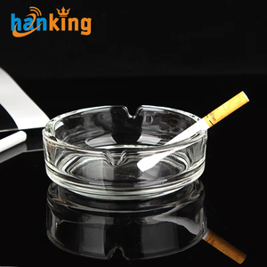 Cenicero Redondo de Vidrio de Alta Calidad Ehanking con Logotipo Personalizado, Ceniceros sin Plomo para el Hogar, Hoteles y Restaurantes - Product Image 1