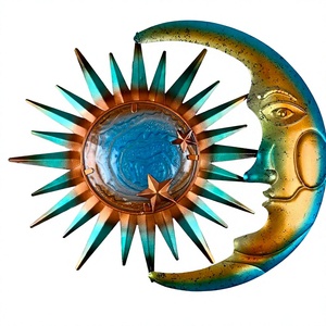 Sculpture murale en métal sculpté 3D Soleil et Lune <span class=keywords><strong>LIFFY</strong></span>, Art Déco, décoration murale suspendue, cadeau pour chambre, jardin, patio, ferme - Product Image 4