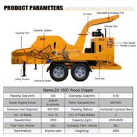 Broyeur à bois haute capacité 18 pouces, machines forestières PTO, broyeur à feuilles, broyeur à bois, granulateur, broyeur d'arbres
