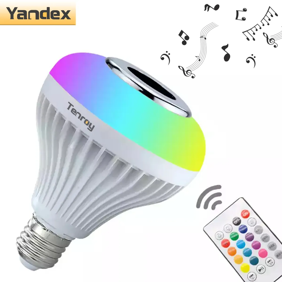 E27 speaker mic smart wireless with remote control music led colorful light bulb speaker