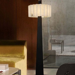 Spanish Marble Natural Alabaster Stainless Steel Designer Floor <b>Lamp</b> 165cm White Shade LED Light Source Living Room <b>Study</b> - Product Image 1