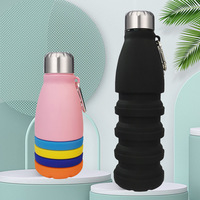 Bouteille d'eau télescopique en silicone, gourde de sport portable, bouteille d'eau pliable pour le sport et le fitness