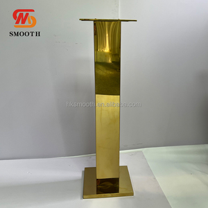 SMOOTH Luxury Gold <b>Square</b> Shape Flower Stand Wedding Party Decoration Table Centerpieces for Events - Product Image 2