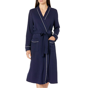 Unisex Flannel Bathrobe Long <strong>Waffle</strong> Pattern Drawstring Closure Thermal Spa <strong>Robe</strong> for Hotel Use Wholesale ODM for Men Women Winter - Product Image 2