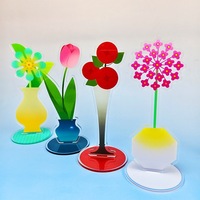 NASNAK Transparenter Cartoon-Blumen-PP-Clip-Ständer, Phalaenopsis-Glockenblume, Einfacher Wind-Acryl-Schreibtisch-Notizclip, Großhandel