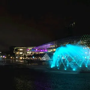 Miễn Phí Thiết Kế Mới Hồ Bơi Ngoài Trời Đa Phương Tiện Âm Nhạc Dancing Water Fountain Show Với Đèn LED RGB