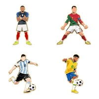 Broche de dessin animé écusson étoile de football États-Unis Canada Mexique 2026, accessoires de mode pour sac à dos, décorations pour fans, cadeaux