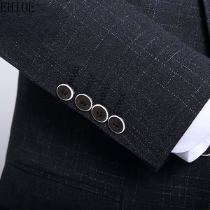 Nouveau <span class=keywords><strong>Costume</strong></span> de Mariage Décontracté à <span class=keywords><strong>Carreaux</strong></span> pour <span class=keywords><strong>Homme</strong></span>, Ensemble <span class=keywords><strong>3</strong></span> Pièces, Coupe Slim, Respirant, Plissé, Idéal pour le Bureau, les Banquets et les Occasions Formelles - Product Image 4