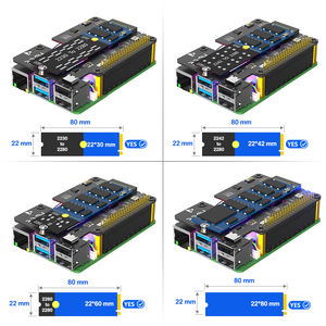 Adaptor SSD NVMe Raspberry Pi M.2 m-key 2230-2280 dengan kipas pendingin & RGB LED 40 Pin GPIO untuk ekspansi penyimpanan Pi 5 stok 8Gbps - Product Image 4