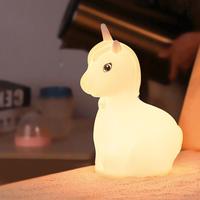 Mini lampes tactiles en silicone licorne, LED USB, mignonnes, pour chambre d'enfant, cadeau pour enfant, petite lampe de chevet portable pour chambre d'enfant.
